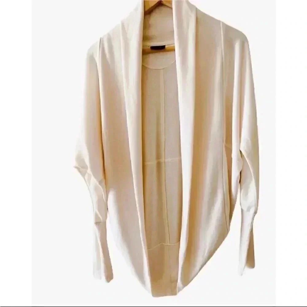 Mossimo Long Sleeves Off White Oversized  Open Front Women Top SP #1423